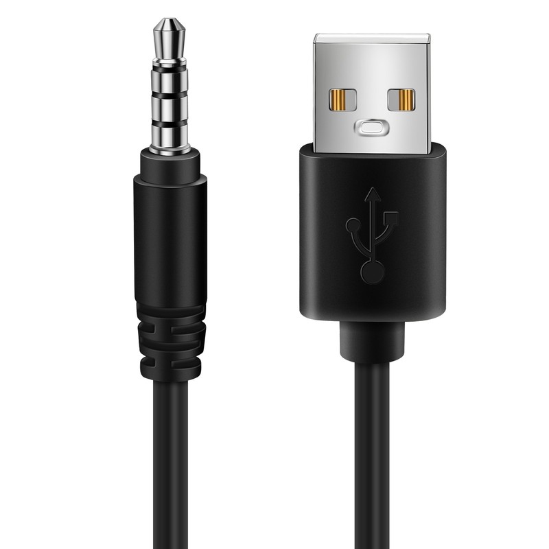 3.5mm Plug AUX Audio Jack to USB 2.0 Male Cable Adapter Cord for Car MP3 I8S9