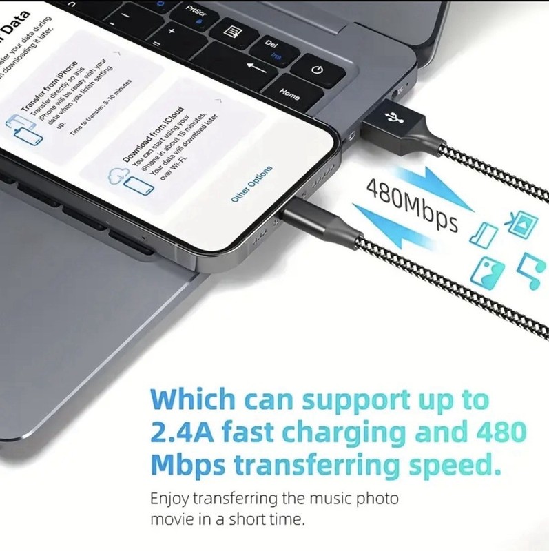 iPhone 14 13 12 11 X XR 8 Braided Fast Charging/ Data Cable Heavy Duty USB Cord gallery