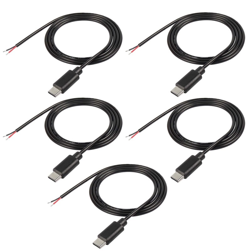 USB -Pigtail Cable Extension Power Cable 22AWG 5V 3A USB-Plug to 2 Pin Bare W…