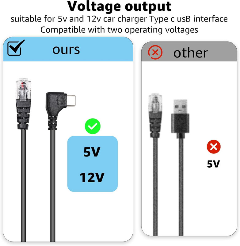 Upgraded USB-C to RJ11 Power Cord, 3.3Ft Length, Compatible with Escort MAX360 M gallery