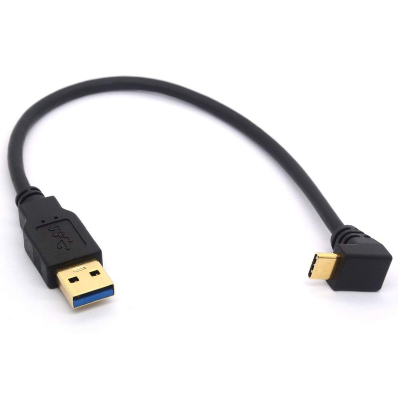 25cm USB C To USB 3.0 Extension Cord 90 Degree Right Angle Gold Plated