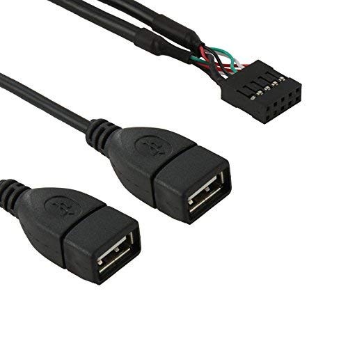 USB 2.0 Front Panel Header 9/10Pin 1 Male to 2 USB 2.0 Female Y Splitter Main... gallery