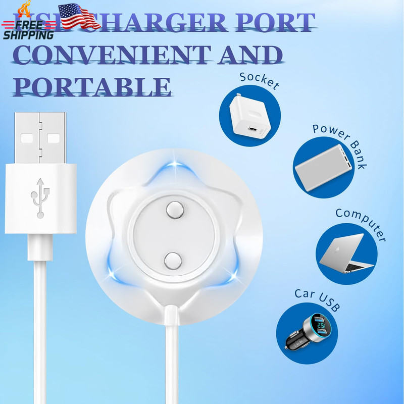 Magnetic Rose Charger USB Cable, Kwevos 2 Prong Magnetic USB Cable, 2.7Ft 12Mm R gallery