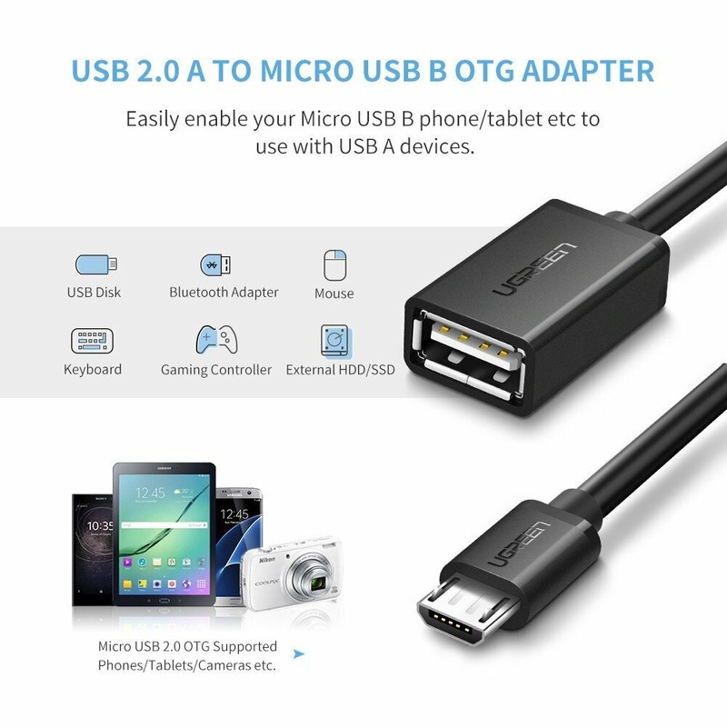 Micro USB to USB Female OTG Adapter Cable for Samsung HTC Smartphone Tablet