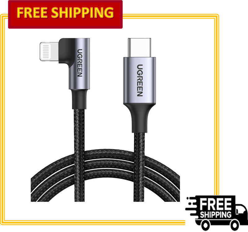 UGREEN MFi Certified 90 Degree USB C Cable Compatible with iPhone/iPad/AirPods