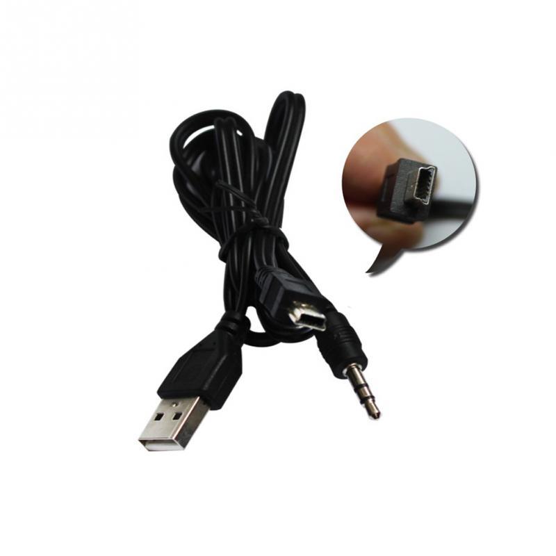 USB 2.0 Charging Cord to Mini USB Male 3.5mm Jack Plug Audio Cable Adapter