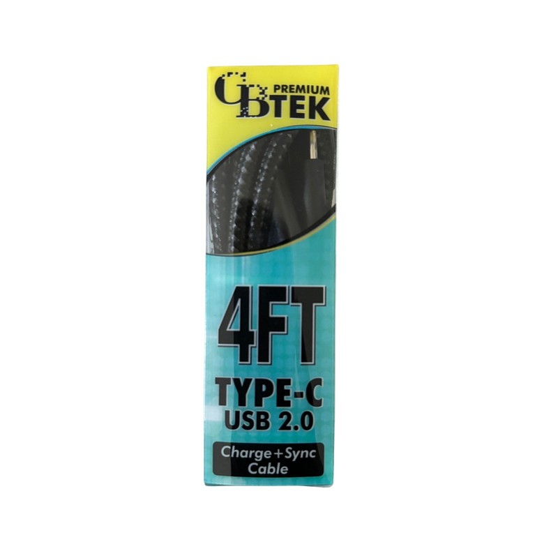 CBTEK iPhone 4ft Type-C USB 2.0 Type-C Charging + Sync Cable, Black