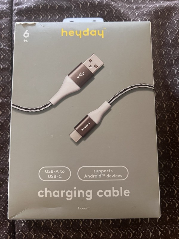 Heyday™ USB A to USB C – 6′ Charging Cable for ANDROID DEVICES