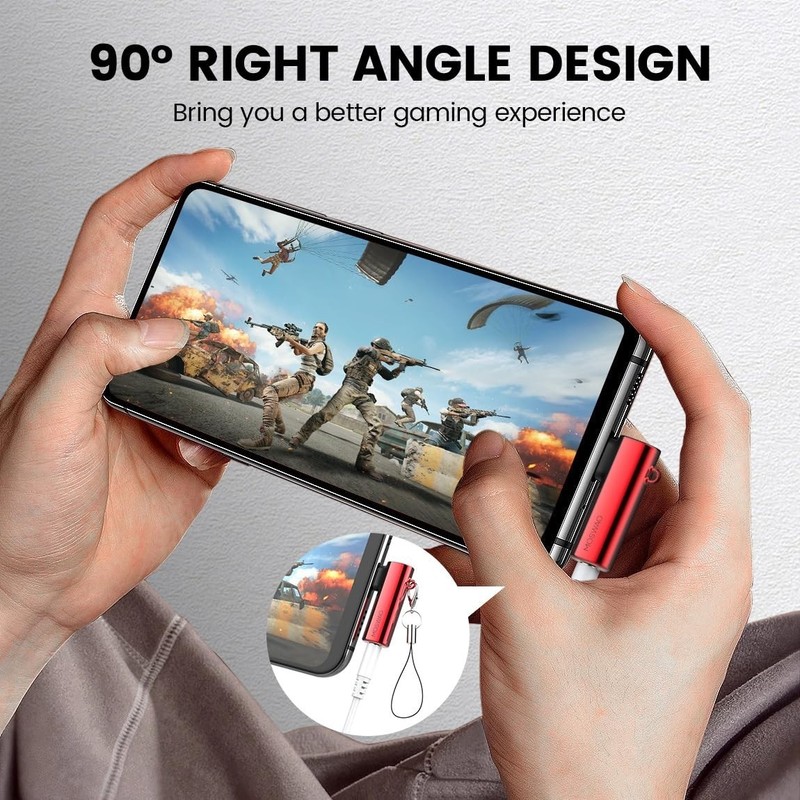 USB C to 3.5mm Headphone Adapter Right Angle Aux Mic Dongle Hi-Res DAC Compatibl gallery