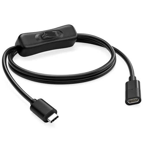 USB-C ON/Off Switch Cable 3.3FT, USB 3.1 Type-C Male to Female Extension with Sw gallery