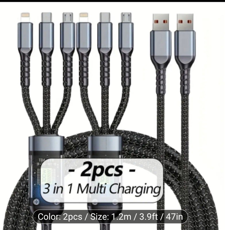 2/3pcs multi charging cable 3in 1 gallery