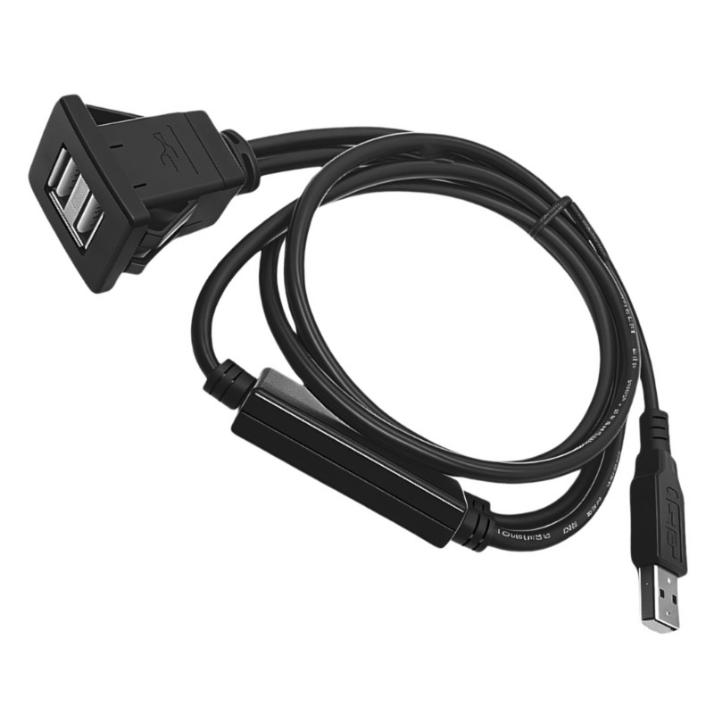 Square Clip On USB 2.0 Double Car Chargers Cable Waterproof For 2 Devices gallery