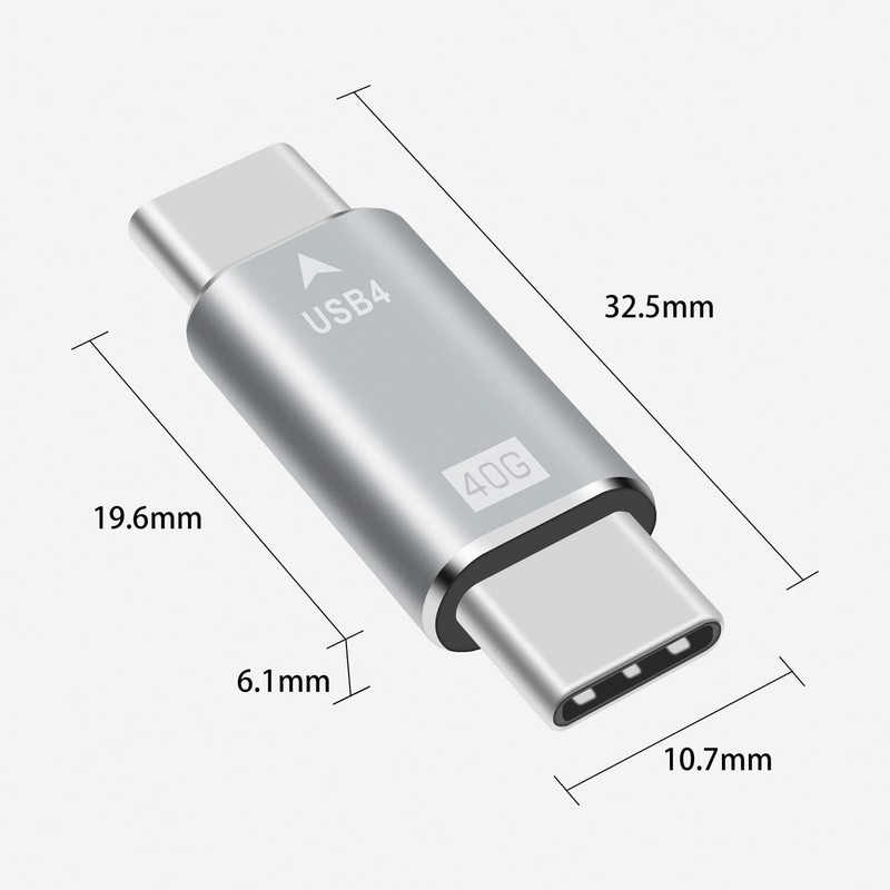 USB 4 3.1 40Gpbs Type C Male to C Male Adapter Data Charging for Thunderbolt 3/4 gallery