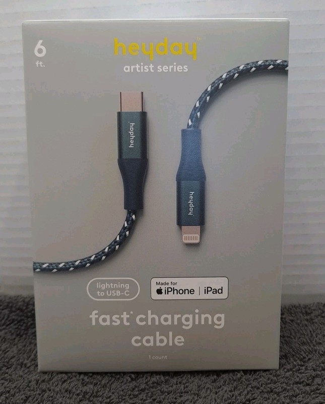 NIB Heyday Artist Series Fast Charging Cable To USB-C IPhone 6ft Cord
