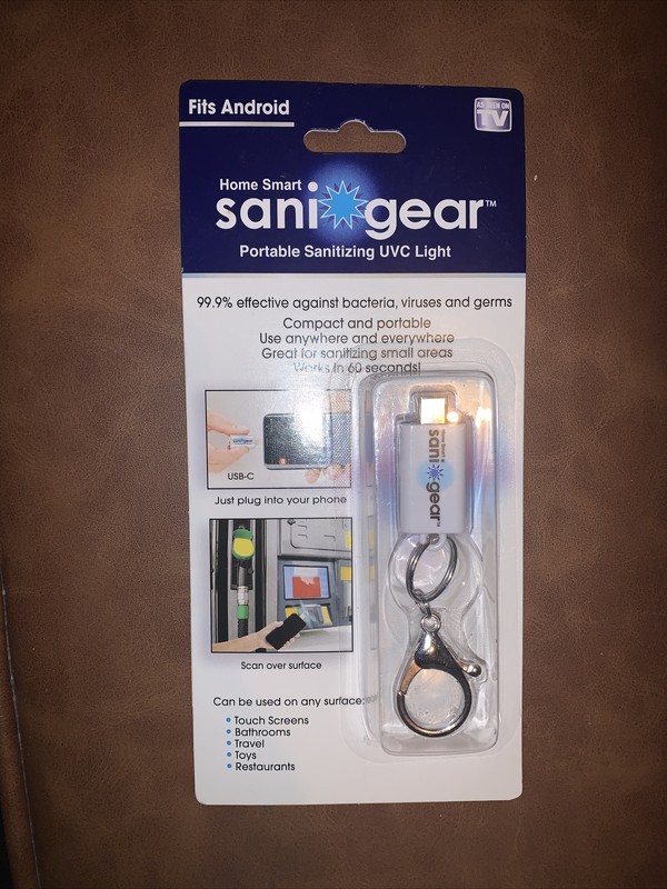 Sani Gear Travel Sanitizing UVC Light for Android Portable Key Chain New