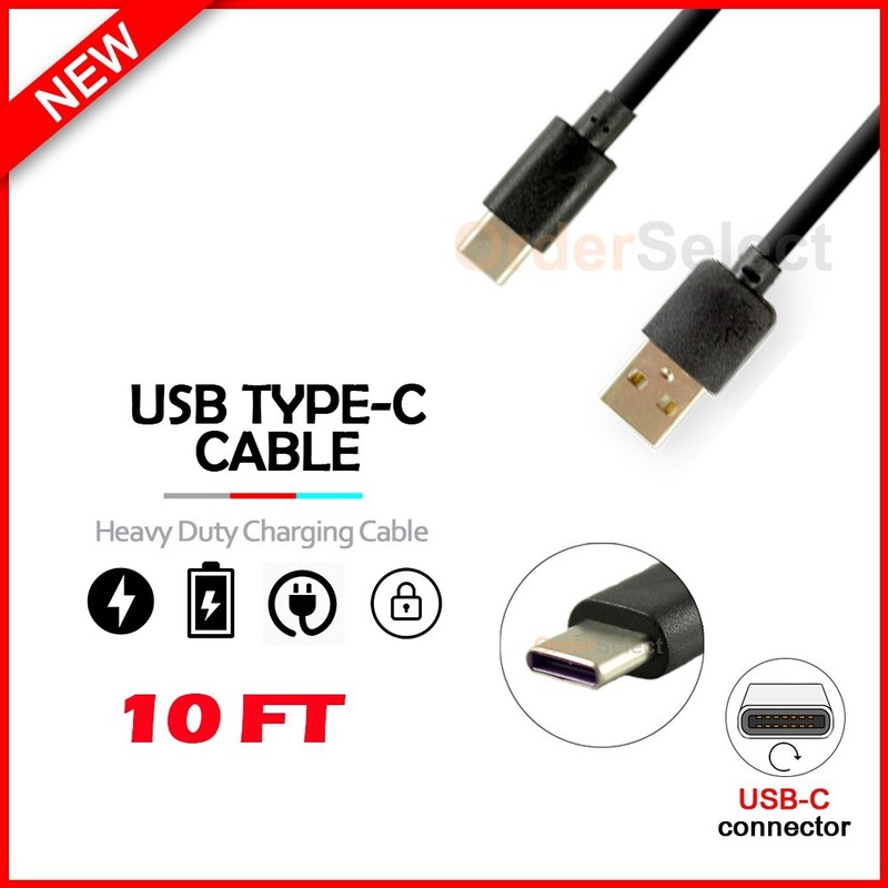 B2G1 FREE 10FT USB Type-C FAST Charger Cable for OPPO A54/A74/ A94 / Find X3 Pro