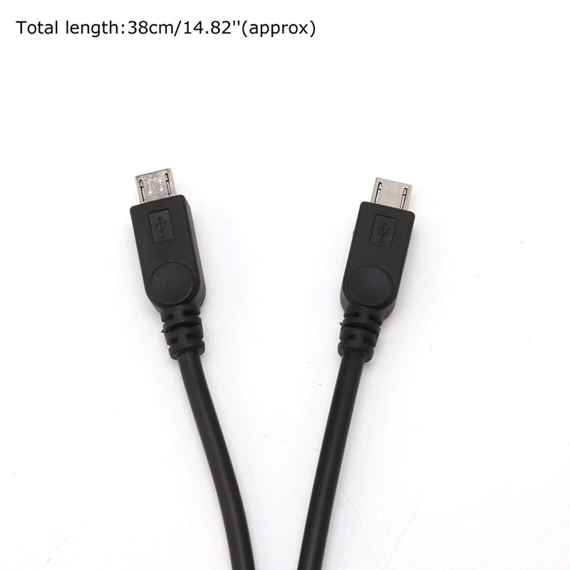 Portable 38cm USB Male Universal Micro USB Dual Male Y Adapter Splitter Cable gallery
