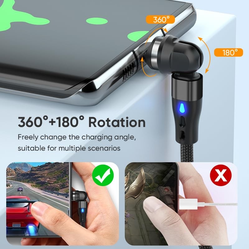Generic Magnetic PD 60W USB C Charging Cable 3.3ft Black 1pc Aluminum gallery