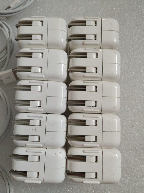 Lot 10 OEM Apple 10W A1357 USB Wall Chargers Power Adapters w/ Lightning Cables gallery