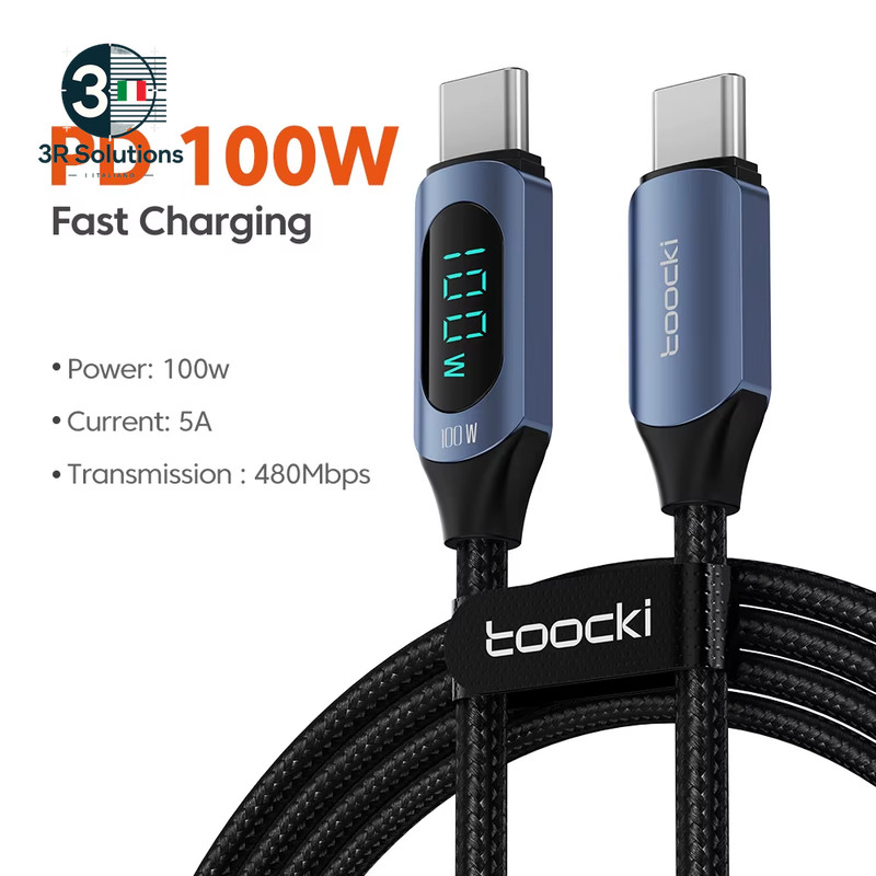 Toocki 100W Type C to Type C PD Cable Fast Charging Charger Cable Display D gallery