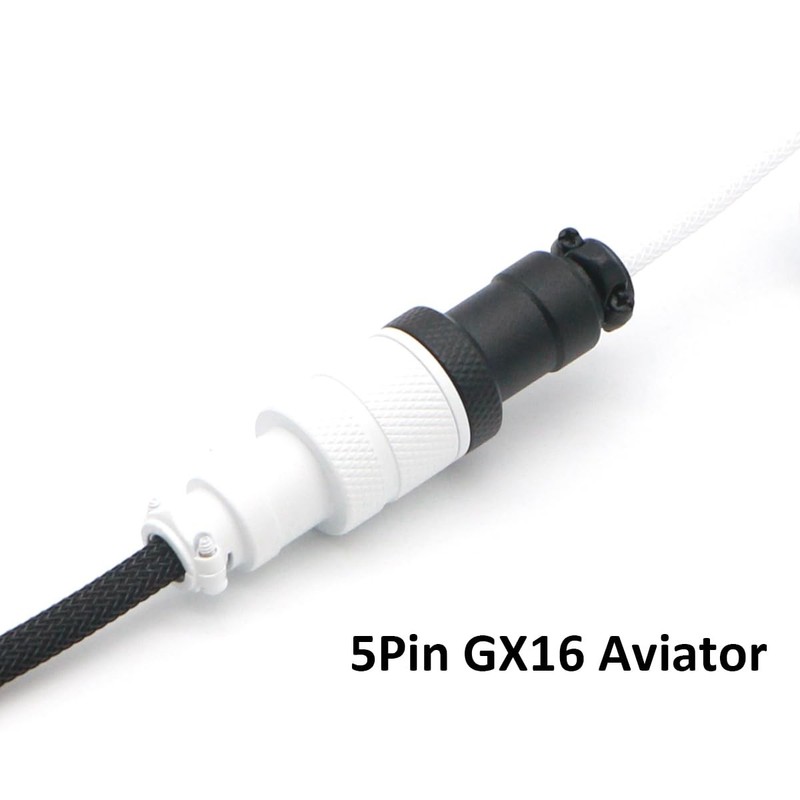 Reverse Coiled USB-C Keyboard Cable, Double-Sleeved Mechanical Keyboard Cable... gallery