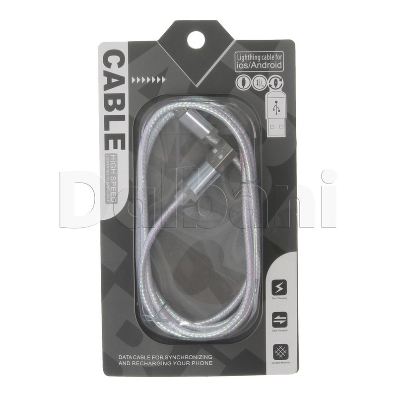 Shiny Bling Micro USB to USB Cable White for Android Devices