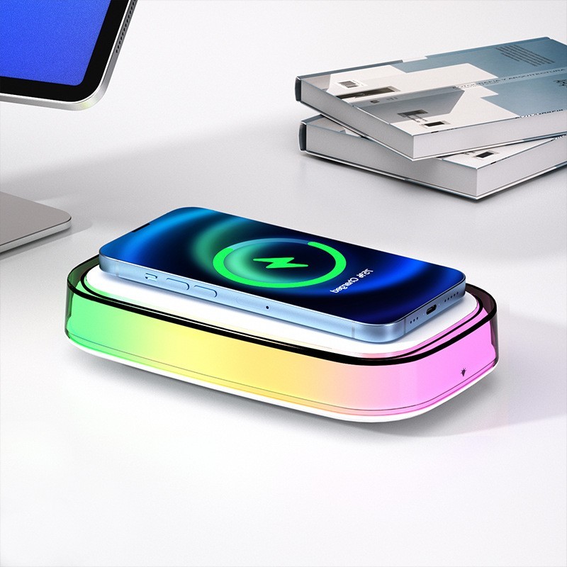 Wireless Charging Bedside Lamp LED Desktop Night Light for Bedroom