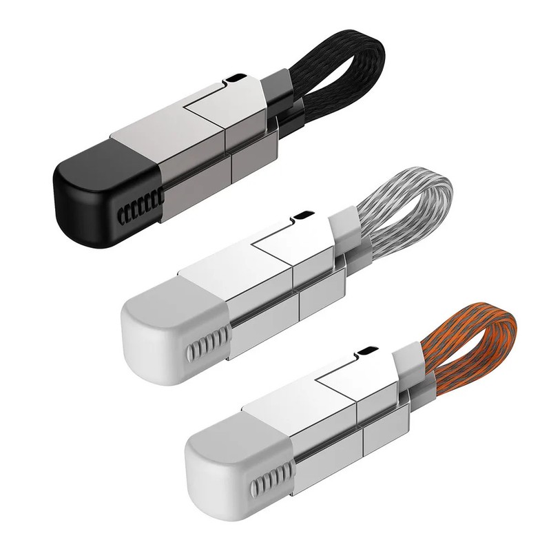 4 in 1 Fast Charging Cable Type-C 60W iOS 27W PD Data Keychain gallery
