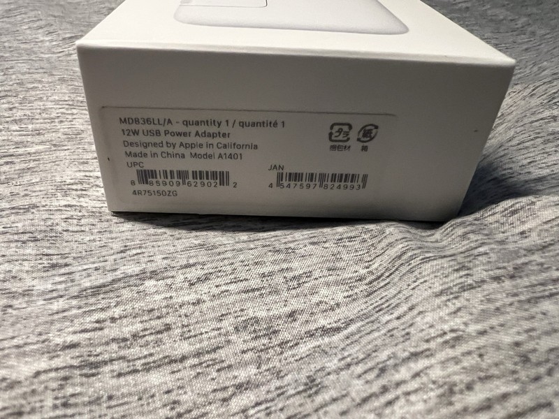 Apple - USB 12W Power Adapter (MD836LL/A, Model: A1401) gallery