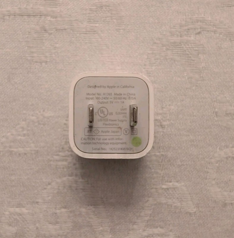 Genuine Apple A1265 – 5W USB Travel Power Adapter Cube Charger iPhone