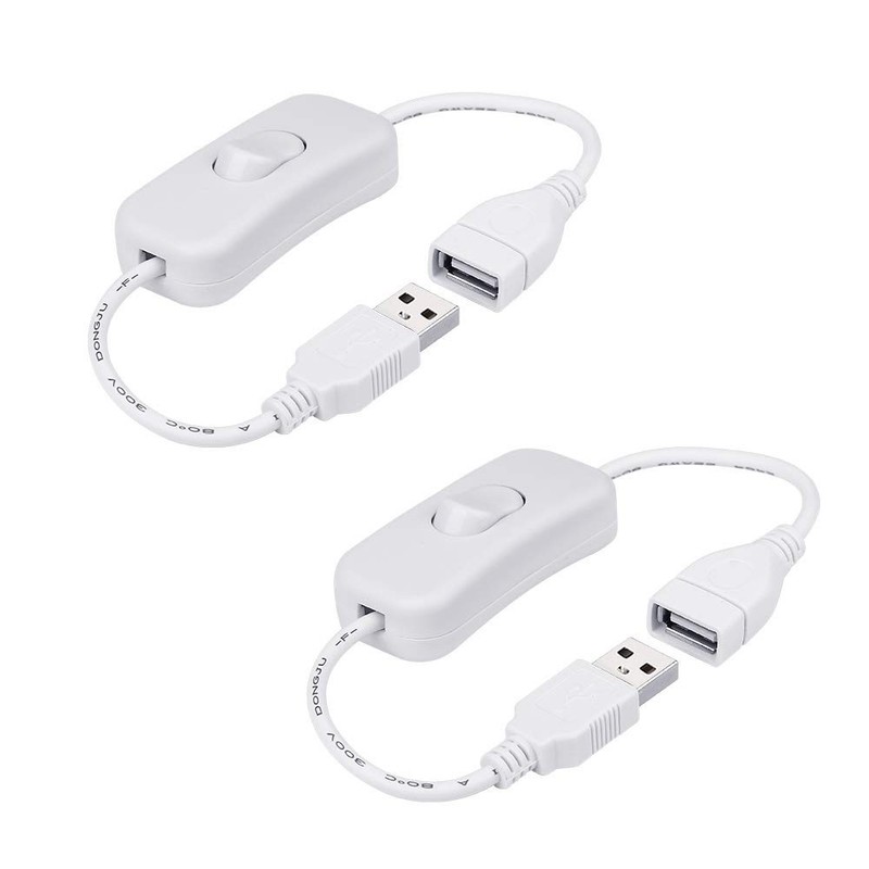 Male to Female USB Cable with On/Off Switch 2-Pack Extension Inline Rocker gallery