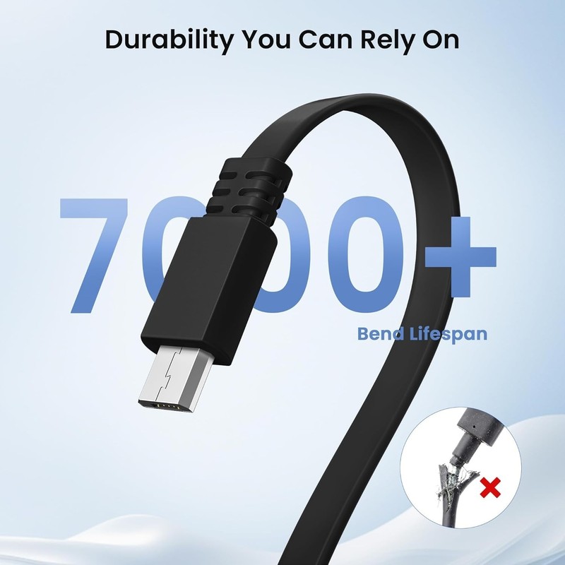 Itramax Micro USB Cable 20 FT (2Pack),Flat Power 20FT/6M, Black gallery