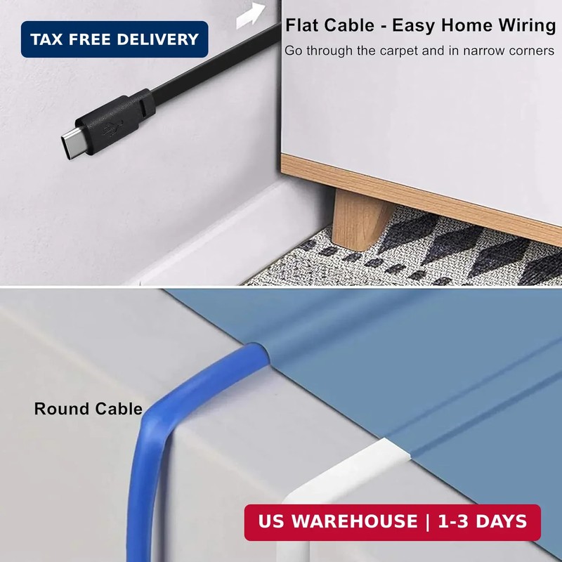 2-Pack 30ft USB C Power Extension Cable Compatible with Ring Pan-Tilt Indoor Cam gallery