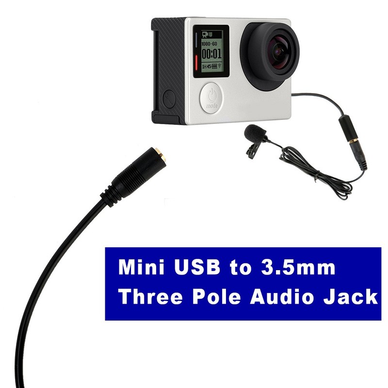 Mini USB To 3.5mm Three Pole Audio Jack Microphone Adapter Cable For gallery