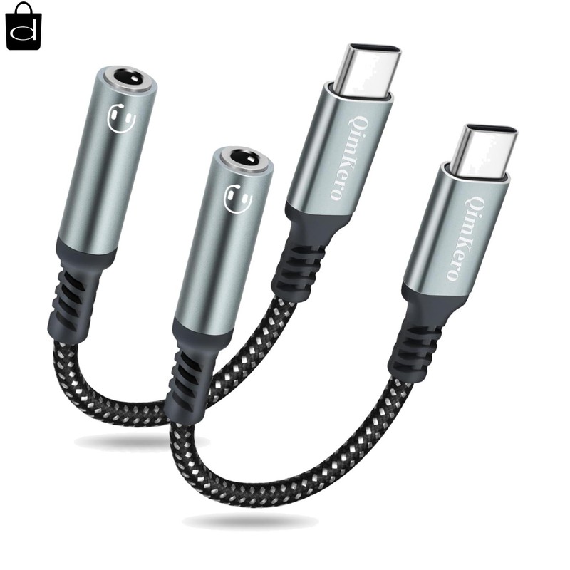 USB Type C to 3.5Mm Female Headphone Jack Adapter, (2-Pack) USB C to Aux Audio D