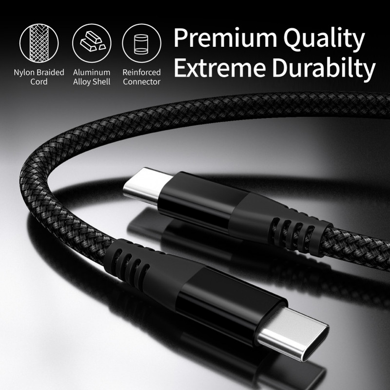 60W Fast USB-C to USB-C Cable 10ft Type C Cord For iPhone 15 16/Plus/Pro/Max Lot gallery