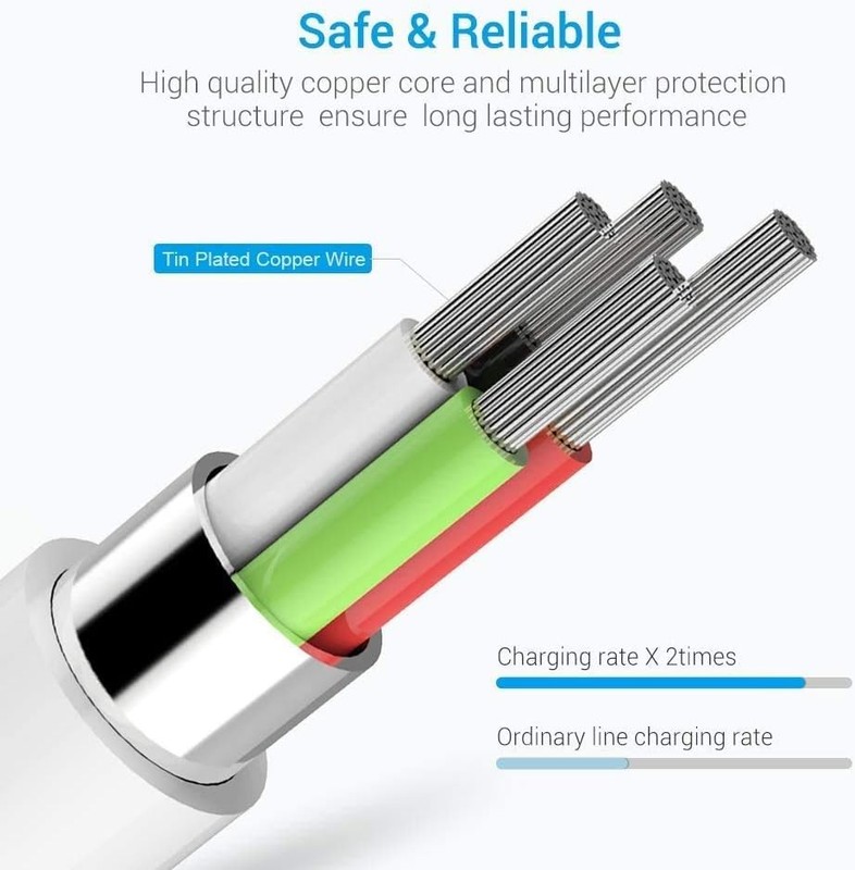 Six Foot Long Length (2M) 8 Pin Connector to USB Charging Cable & Wall Block gallery