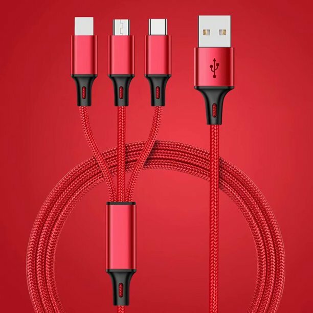 vAccessorize Multi 3 in 1 Micro USB Fast Charging 3 Feet Cable for iPhone Red gallery