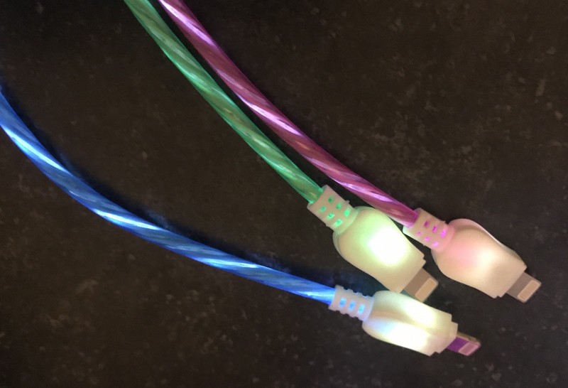 CANDY FLOW MOVING EL LIGHT-UP led USB data charger cable for iPhone X 8 7 6 5s gallery