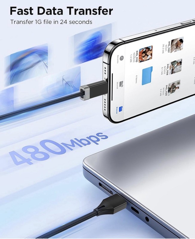 USB A to USB C Cable 3.3FT, Braided StayCable Built-in Magnetic Holder gallery
