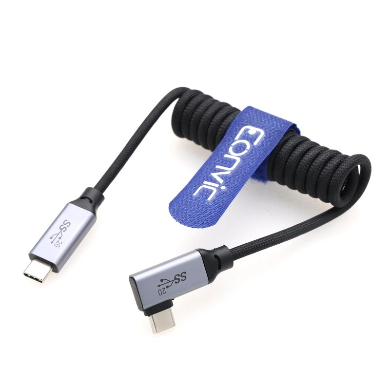 USB 3.2 GEN 2 20Gb/s 100W 4K 60Hz Charging Data Braided Coiled Cable for iPho... gallery