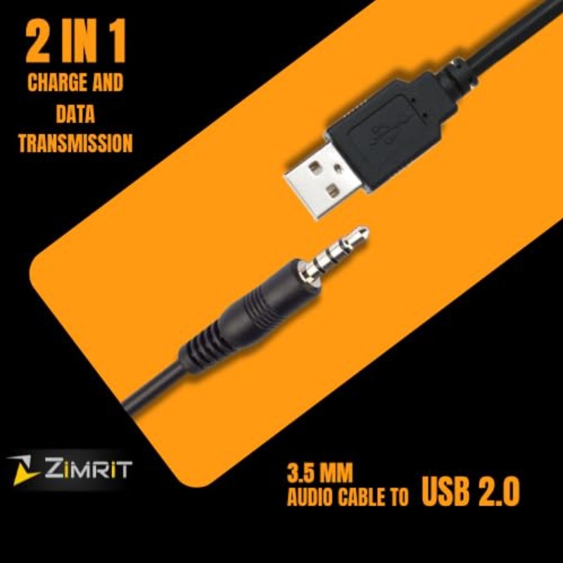 3.5mm Aux to USB Adapter Cable – 3ft USB 2.0 Male to 3.5mm Audio Jack Cord fo…