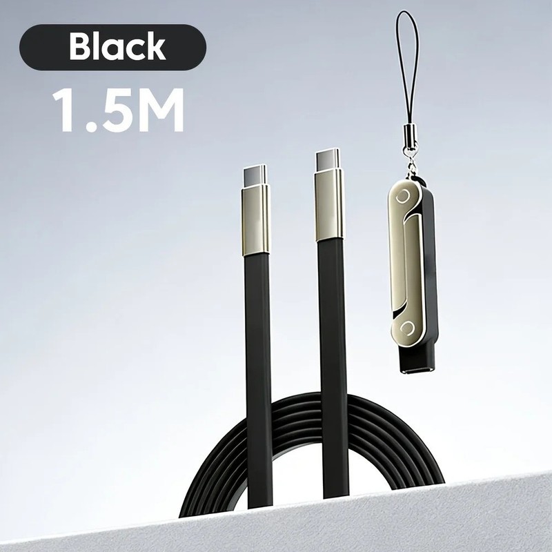 2-in-1 Fast Charging Foldable Bracket Data Cable Type-C to Type-C with stand
