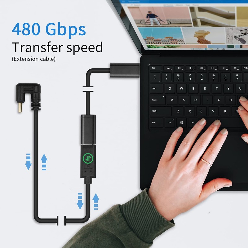 USB Type C Extension Cable 6ft U Shape 10Gbps 60W Male To Female 180 Degree gallery