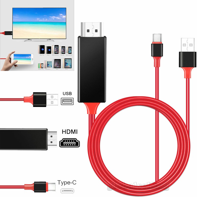 For Samsung S10E/S10+ S9/S8 Plus USB-C Type C Phone to HDMI Mirror Cable Adapter