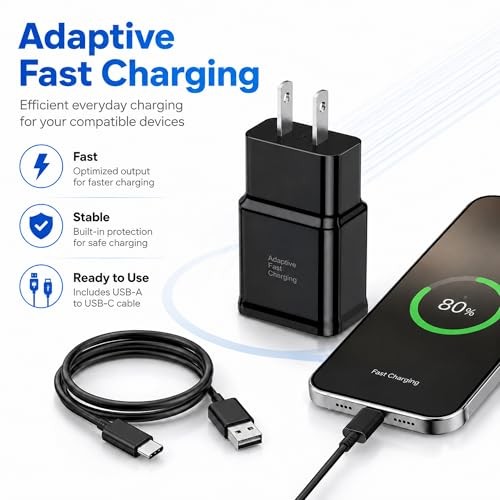 Type C Charger Fast Charging, 2 Pack USB C Android Phone Wall Charger Block & gallery