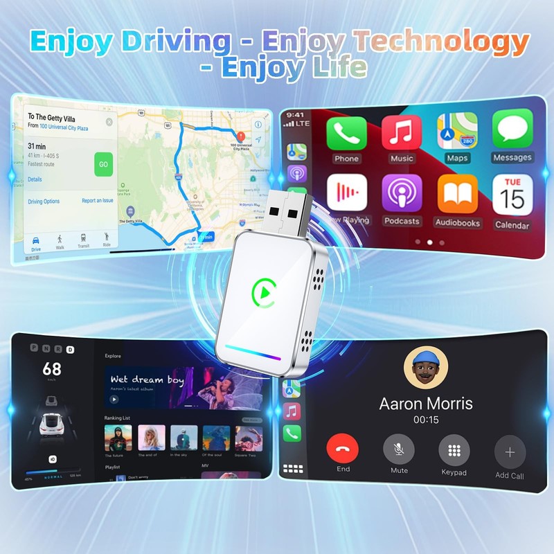 2-in-1 Wireless CarPlay & Android Auto Adapter, (2025-2026 Upgrade) Plug & Pl... gallery