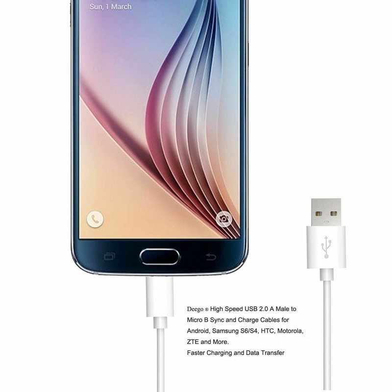 Wholesale Lot Of Micro USB Cable Charger Cord To Charge Samsung Galaxy White US gallery