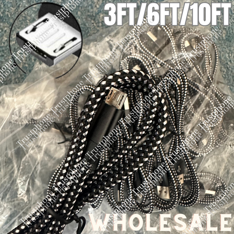 Bulk Lot 3/6/10FT Micro USB Fast Charger Cable For Samsung LG Charging Data Cord