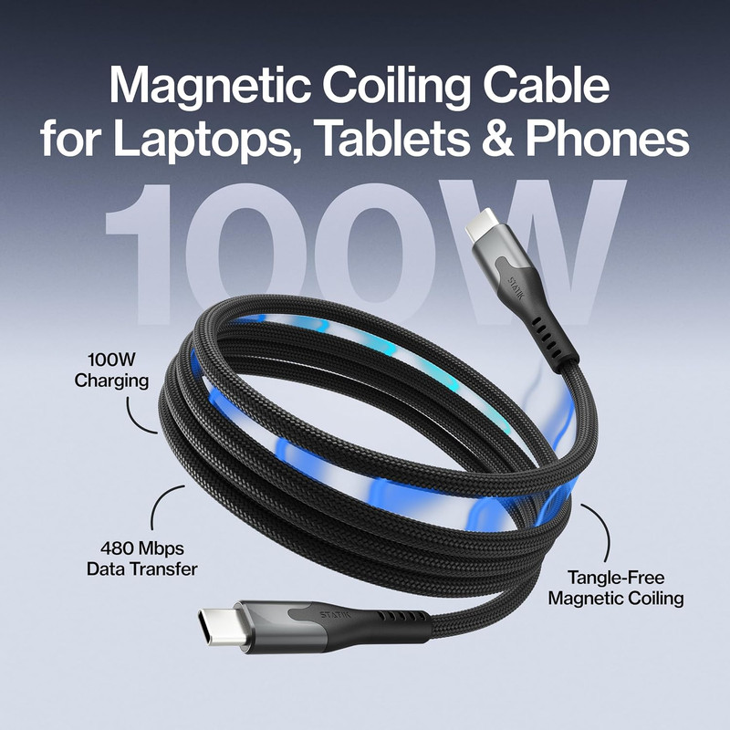 Magstack Pro USB C to USB C Cable, Clutter-Free Magnetic Type C Charger Fast Cha gallery